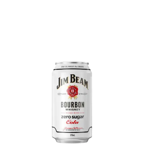 Picture of Jim Beam White Label Bourbon Whiskey & Zero Sugar Cola 4.8% 24 x 375ml